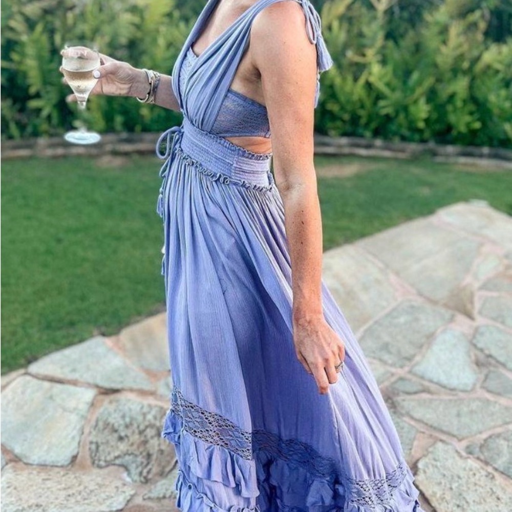 FREE PEOPLE SANTA MARIA DRESS SIZE SMALL IN PERIWINKLE